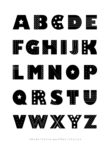 poster kinderkamer met alfabet zwart wit