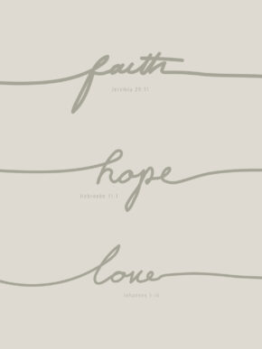 faith, hope and love, christelijke poster