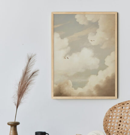 interieur poster sky in houten lijst